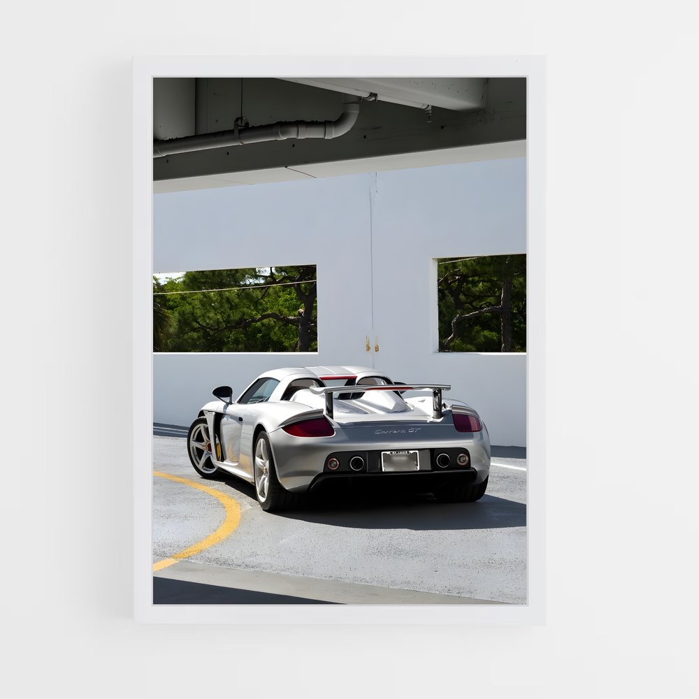 Poster Carrera en Blanc – affiche Porsche (vue 3)
